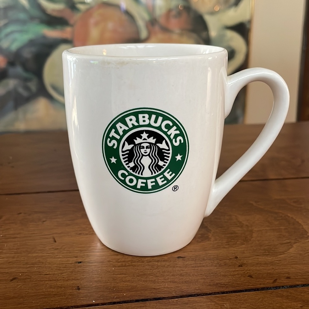 Starbucks 2007 White with Green Logo Ceramic Diner Coffee Mug (10.2 fl oz)
